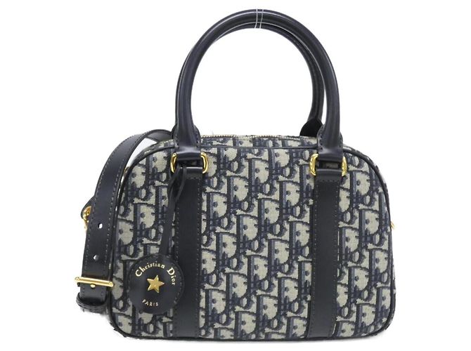 Christian Dior D-Vibe Bowling-Handtasche Medium Blau