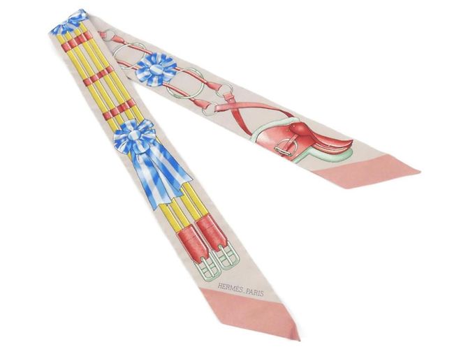 Silk In Hermès JUMPING Twilly Schal Pink Seide