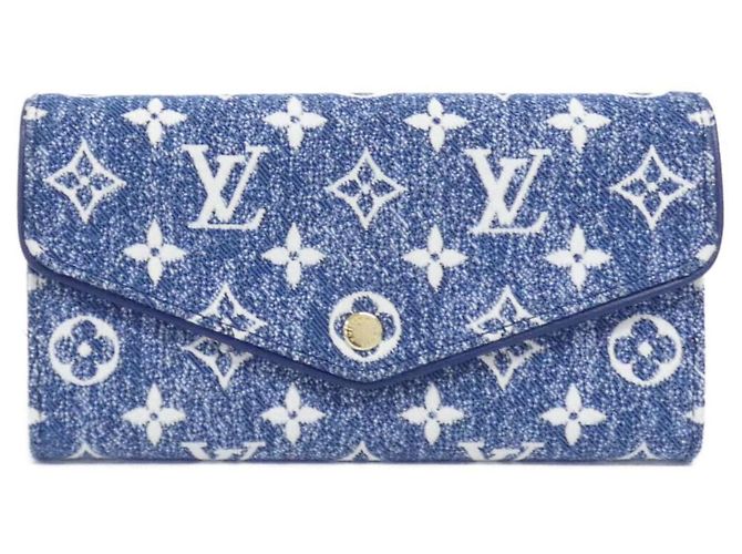 Sarah Cartera de denim jacquard Monogram Louis Vuitton Azul Dorado Azul marino Monograma