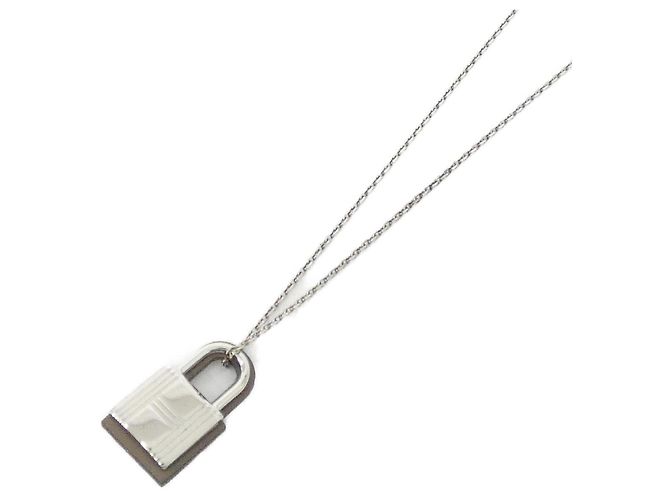 Colar Hermès O'Kelly PM Prata Taupe