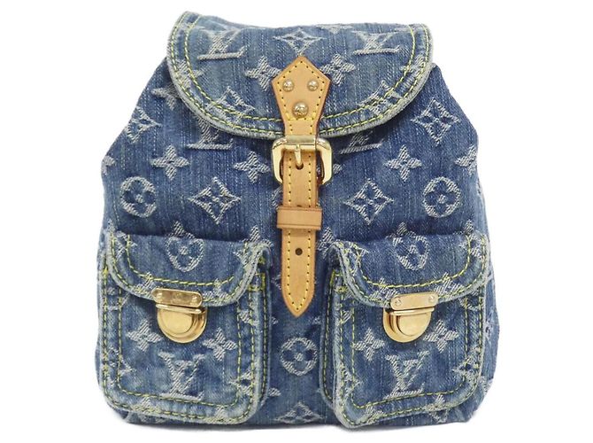 PM Rucksack Monogram Denim Louis Vuitton Blau
