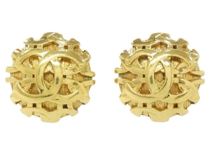 Gold Clip Ohrringe von Chanel Golden