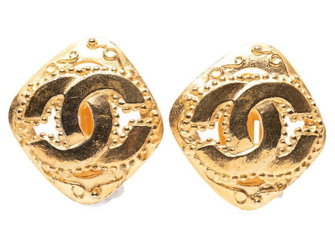 Pendientes de clip dorados vintage de Chanel
