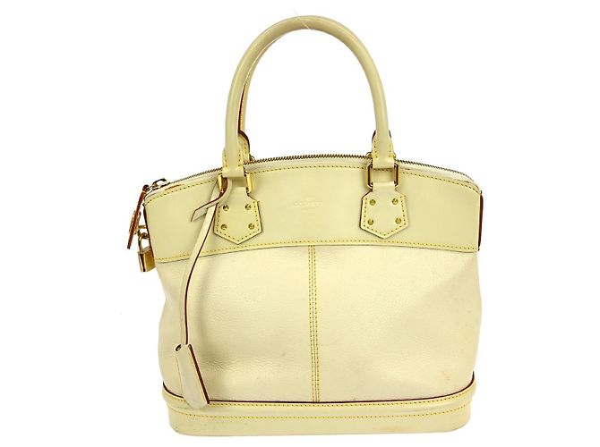 Bolsa de mão Lockit Suhali em couro PM Louis Vuitton Bege