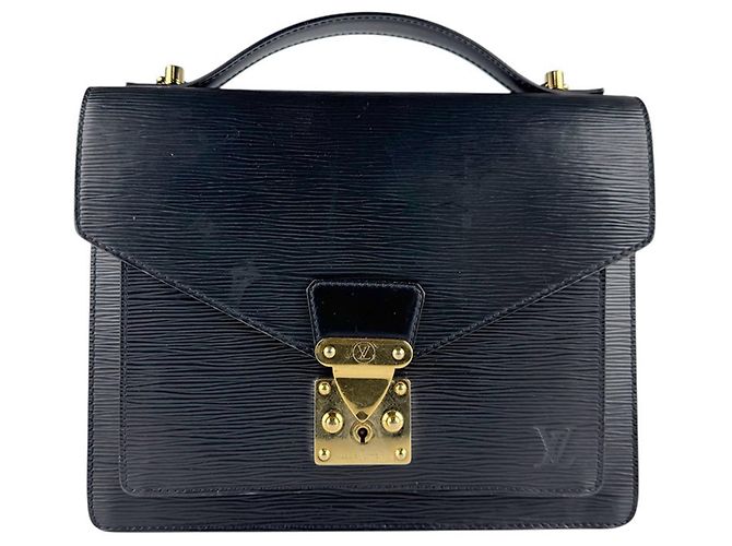 Louis Vuitton Epi Monceau Handtasche Schwarz