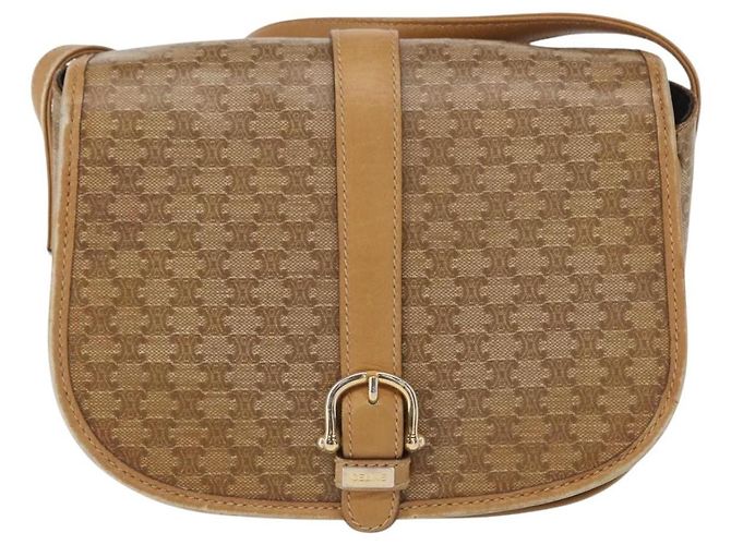 Céline Celine Vintage Macadam Canvas Small Beige