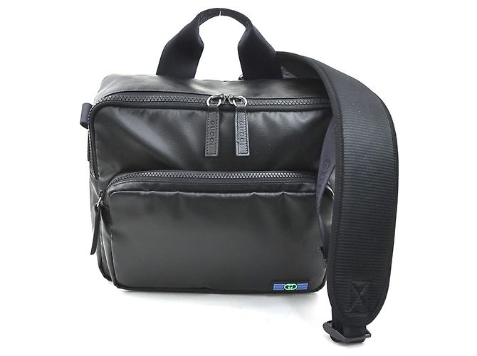 Borsa a spalla in PVC nero Gucci