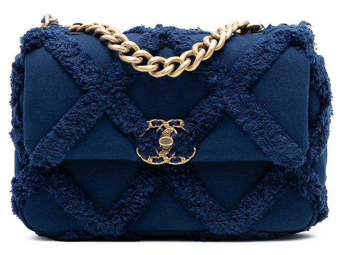 Chanel 19 Chanel Médio em Lona e Algodão 19 com aba Azul