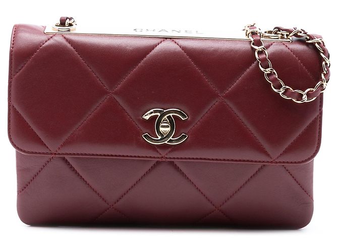 Chanel Matelassé de piel de cordero Trendy CC con solapa Roja