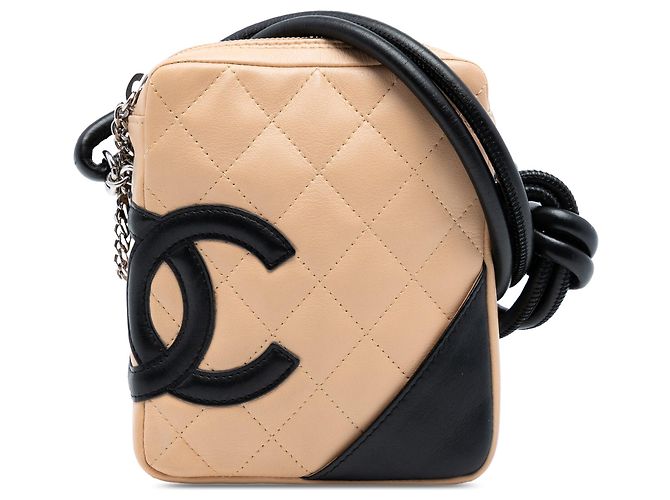Borsa a tracolla Chanel Mini Pelle di Pecora Cambon Linea Marrone