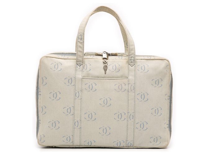 Chanel CC Jeans Reisetasche Blau