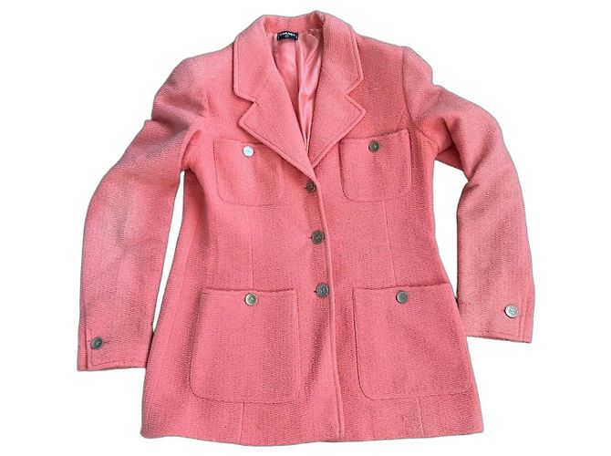 Giacca Chanel in tweed rosa salmone