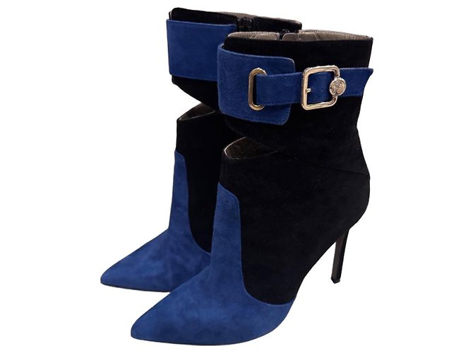 Versace Collection Women's Boots Black Blue
