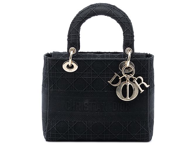 Dior Black Medium Canvas Cannage Lady D Lite