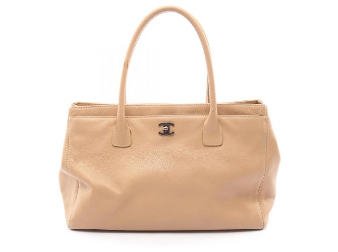 Chanel Executive Tote Bag aus beigem Leder