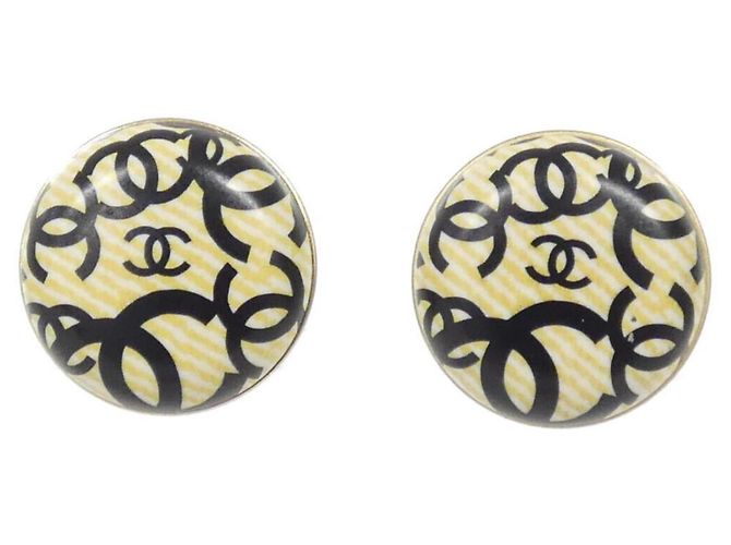 Timeless Orecchini Clip Chanel in Nero, Oro e Giallo D'oro