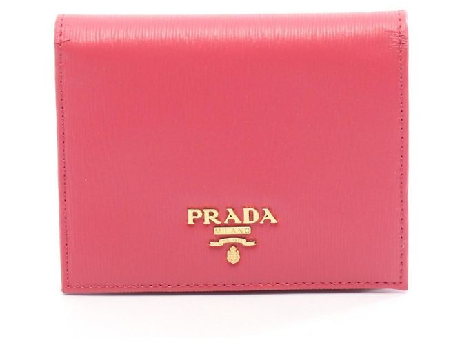 Prada Vitello Move Geldbörse im Querformat Pink 