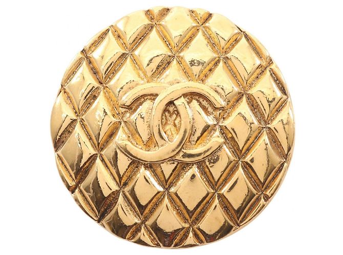 Chanel Coco Mark Matelassé Brosche Golden
