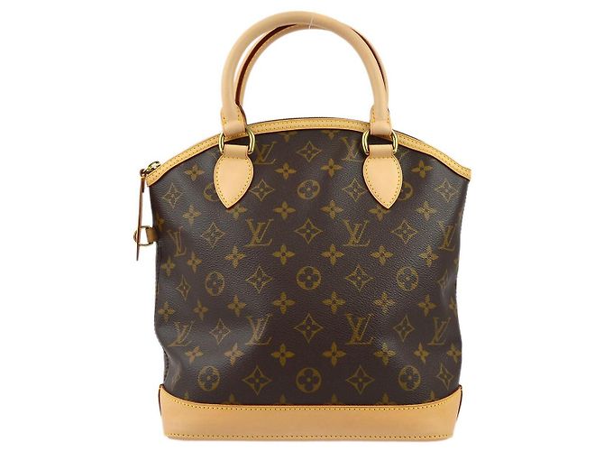Louis Vuitton Lockit Handbag Monogram Canvas Vertical Brown