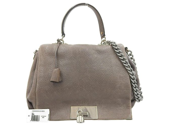 Céline Bolsa de couro cinza Celine Marrom