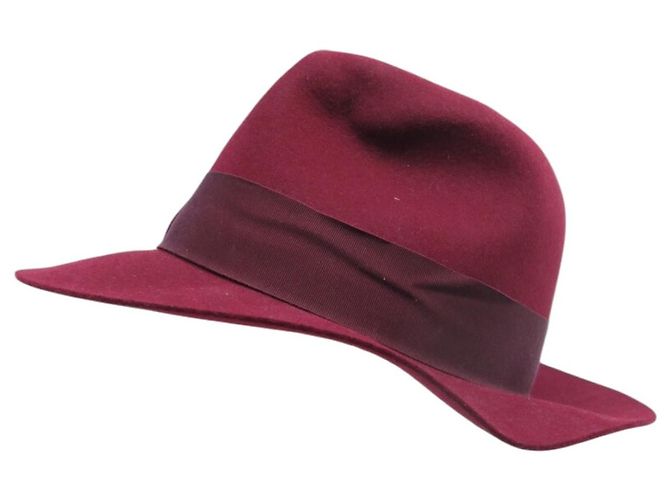 Hermès NEW HAT HERMES 200042H T57 IN BORDEAUX RABBIT FELT Dark red