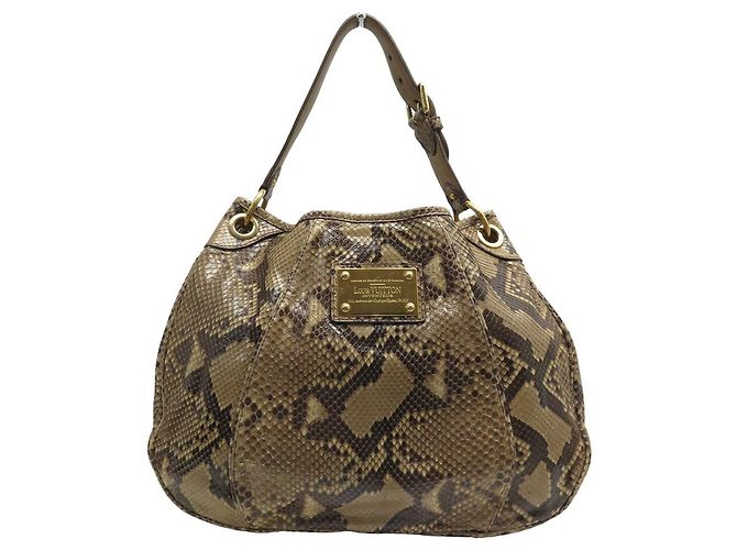 LOUIS VUITTON GALLIERA GM HANDTASCHE AUS PYTHONLEDER SCHULTERTASCHE Braun