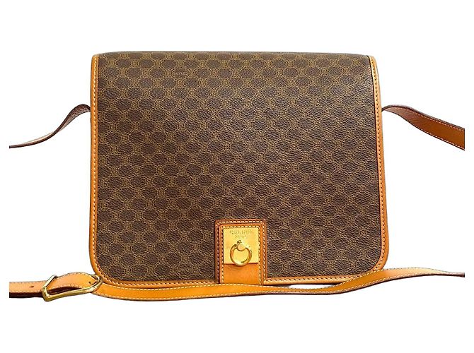 Céline Bolsa de ombro em couro CELINE Macadam Blazon Trionphe Marrom