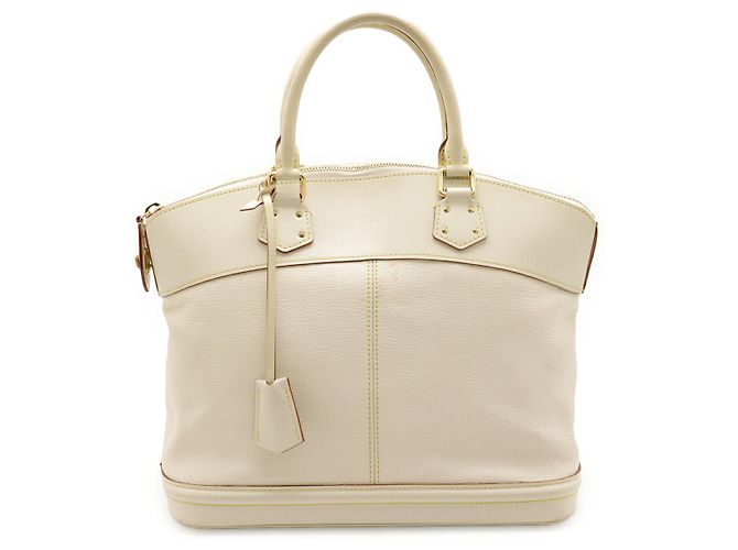 Bolsa de mão Lockit MM em couro Suhali Louis Vuitton Branco
