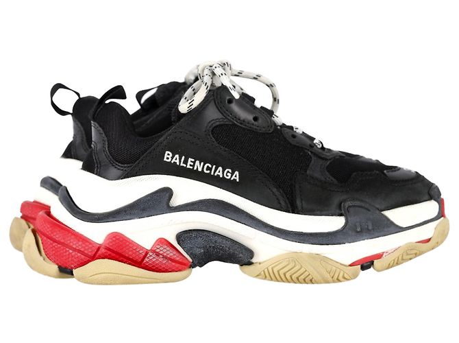 Baskets Triple S Balenciaga en polyester noir