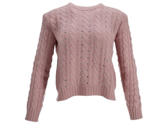 Autre Marque Verzierte Kabelstrickpullover aus rosa Polyamid von Philosophy di Lorenzo Serafini Braun Pink