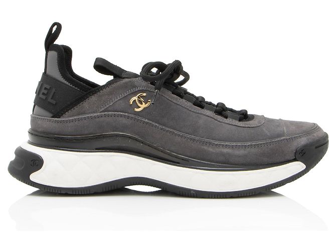 Gabrielle Chanel Wildleder CC Sneakers - Größe 10 / 40 Schwarz