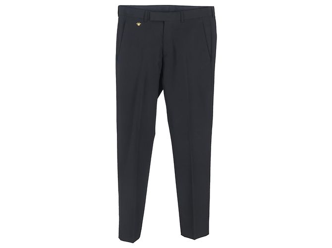 Dior Bee Detaillierte Hose aus schwarzer Schurwolle