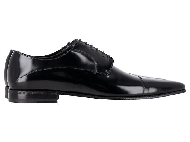 Scarpe Derby in pelle nera con lacci Dolce & Gabbana