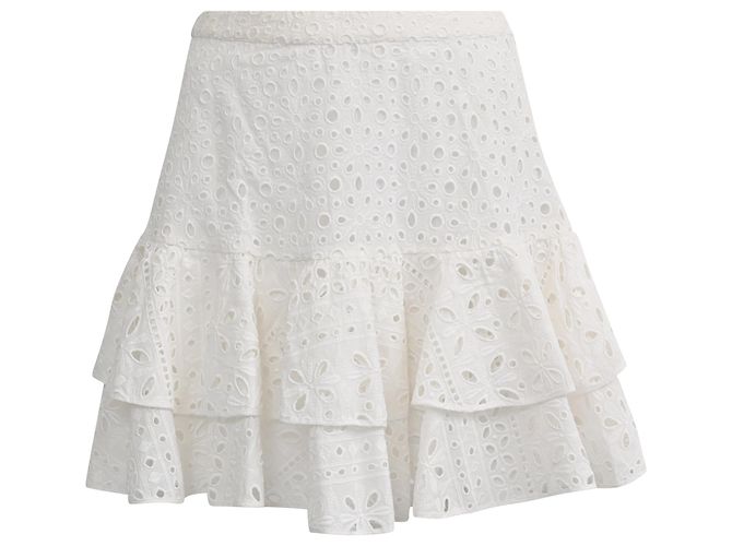 Autre Marque Falda Mini Eyelet Noa en Algodón Blanco de Charo Ruiz Crudo