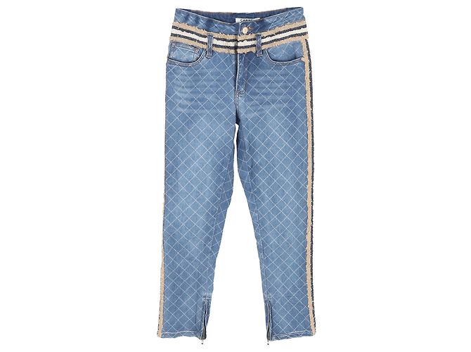 Chanel Siamond Pattern Jeans in Light Blue Denim