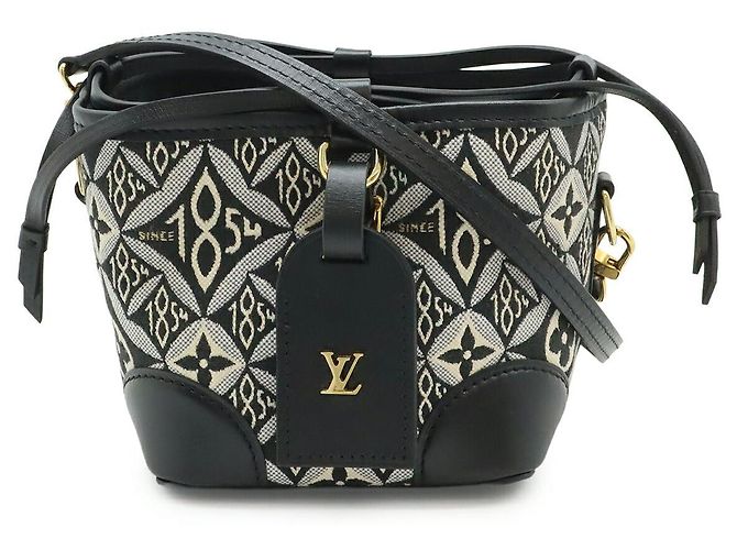 Noe Borsa a Spalla Noé in Jacquard Monogram Louis Vuitton Nero
