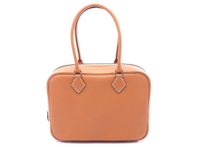 Hermès Plume 28 Lederhandtasche braun