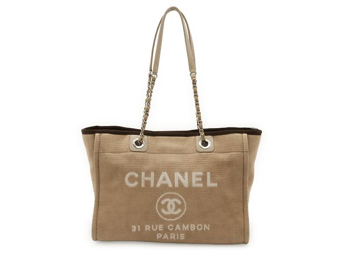 Chanel Deauville Medium Tote Bag Braun Beige