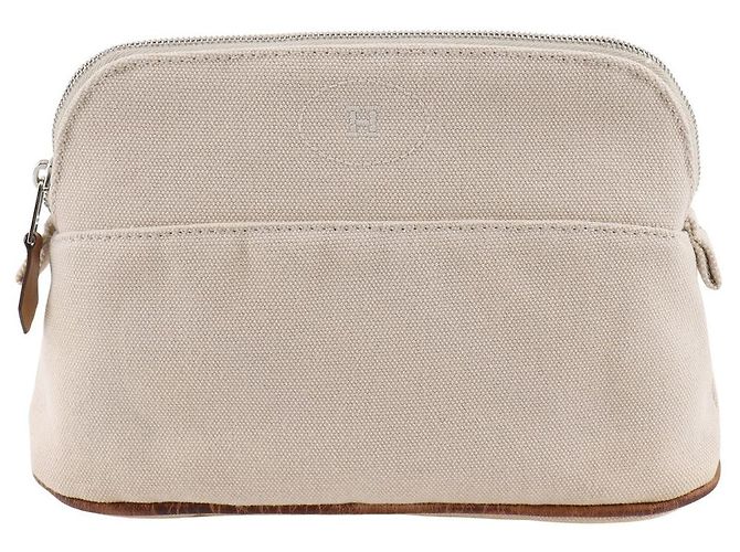 Hermès Hermes Bolide20 Canvas Pouch Brown Beige