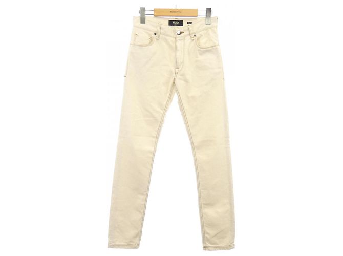 Vaqueros de algodón Fendi Beige 