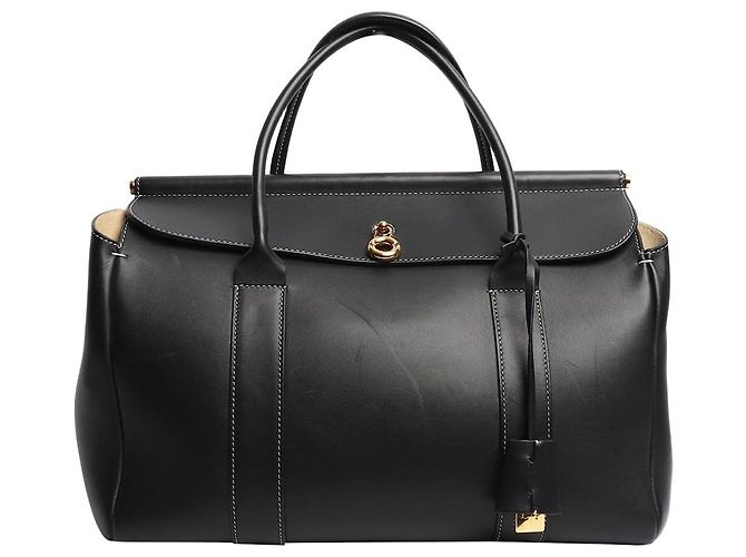 Loro Piana Borsa in pelle nera Loom 32 Nero