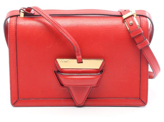 Bolsa de ombro em couro vermelho Loewe Barcelona