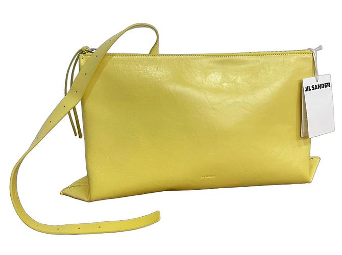 Borsa a spalla in pelle gialla Jil Sander Giallo