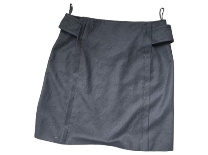 Cambon Falda Chanel de lana negra talla 38 Negro