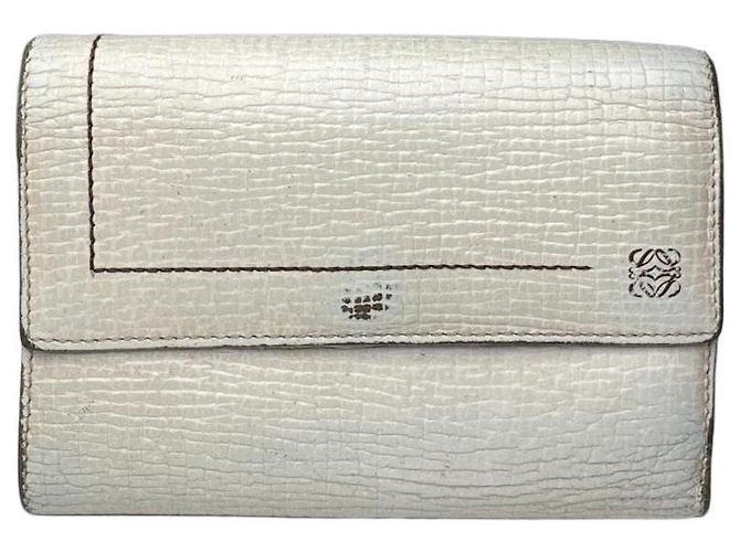 Vintage Loewe Madrid Leather Wallet White