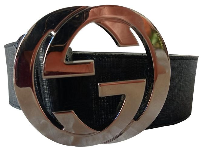 Cinto Gucci com fivela entrelaçada Preto