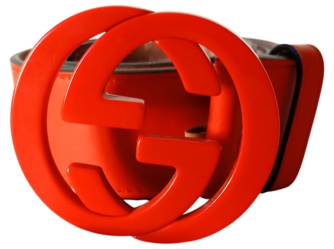 Cinturón Gucci Interlocking Orange