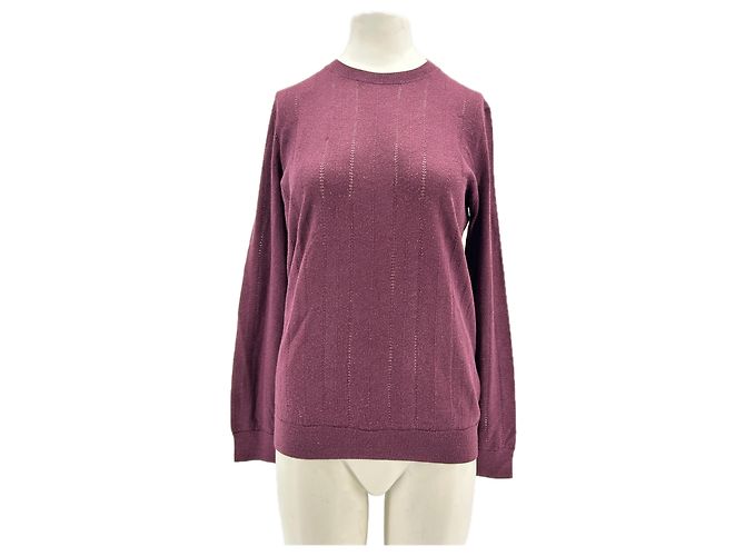 Apc Bordeauxfarbener Wollpullover 