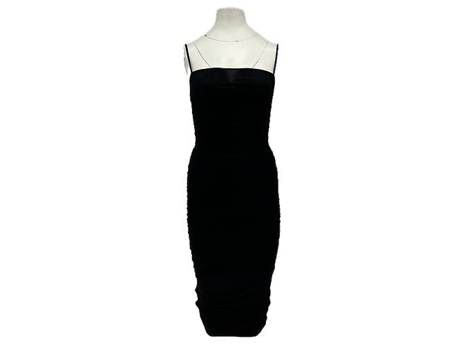 Autre Marque Vestido midi negro plisado WARDROBE NYC