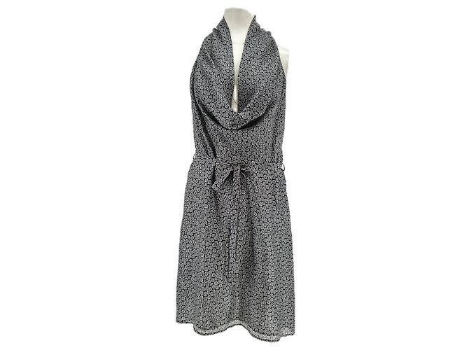 Autre Marque Abito stampato in seta nero SNOW